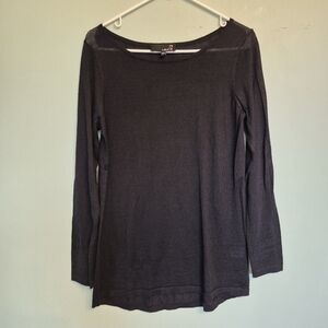 Laura Women's Black Lightweight Minimalist Crewneck Sweater Size Medium